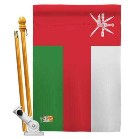 COSA 28 x 40 in. Oman Flags of the World Nationality Impressions Decorative Vertical House Flag Set CO4122955